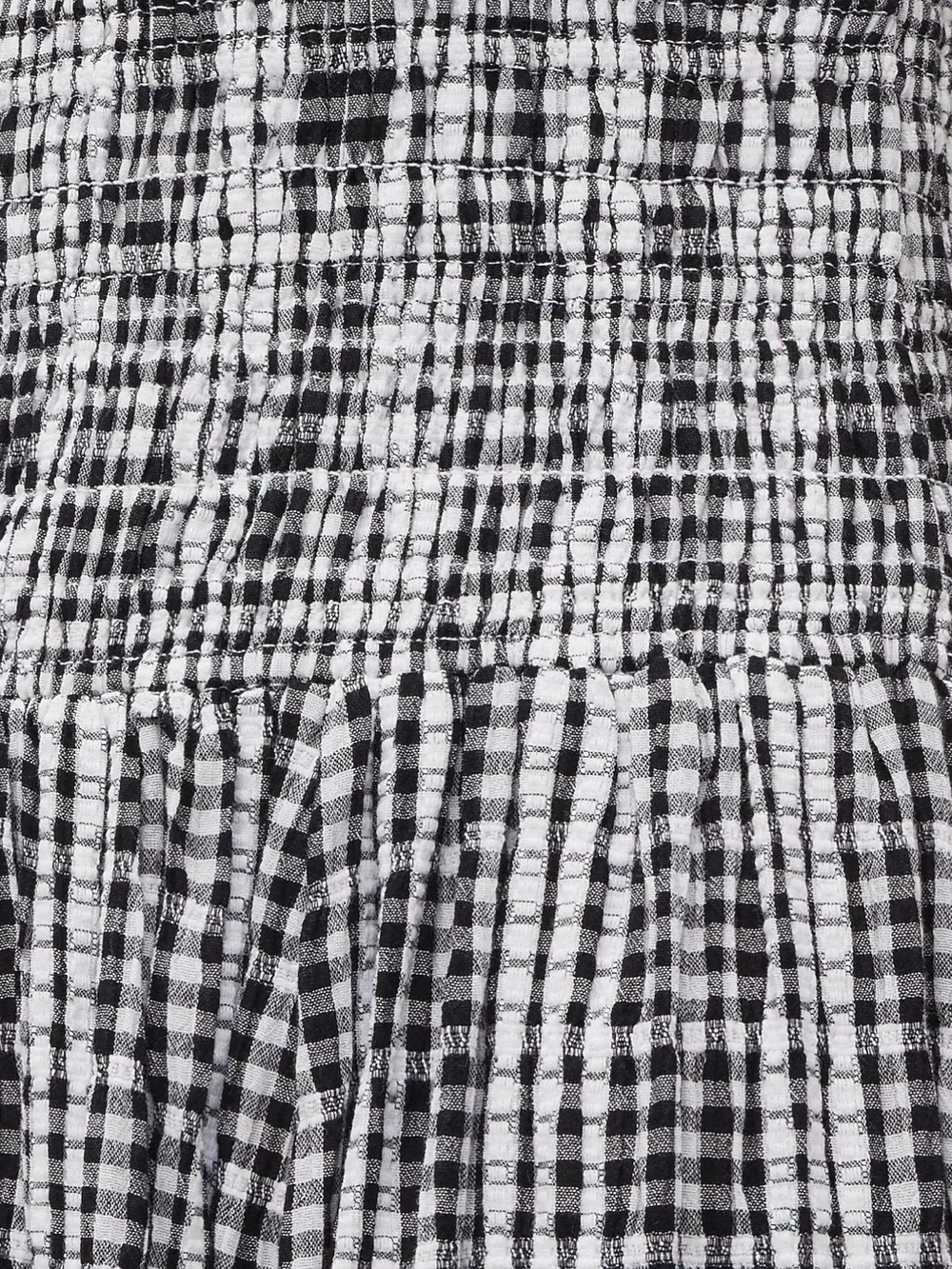 J. Crew Black & White Gingham Smocked Midi Dress size Small Petite